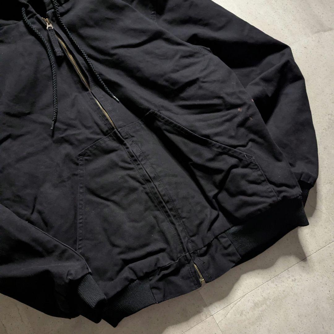 BLUE MOUNTAINフルジップダック地アクティブジャケット中綿ペンキ汚れ黒