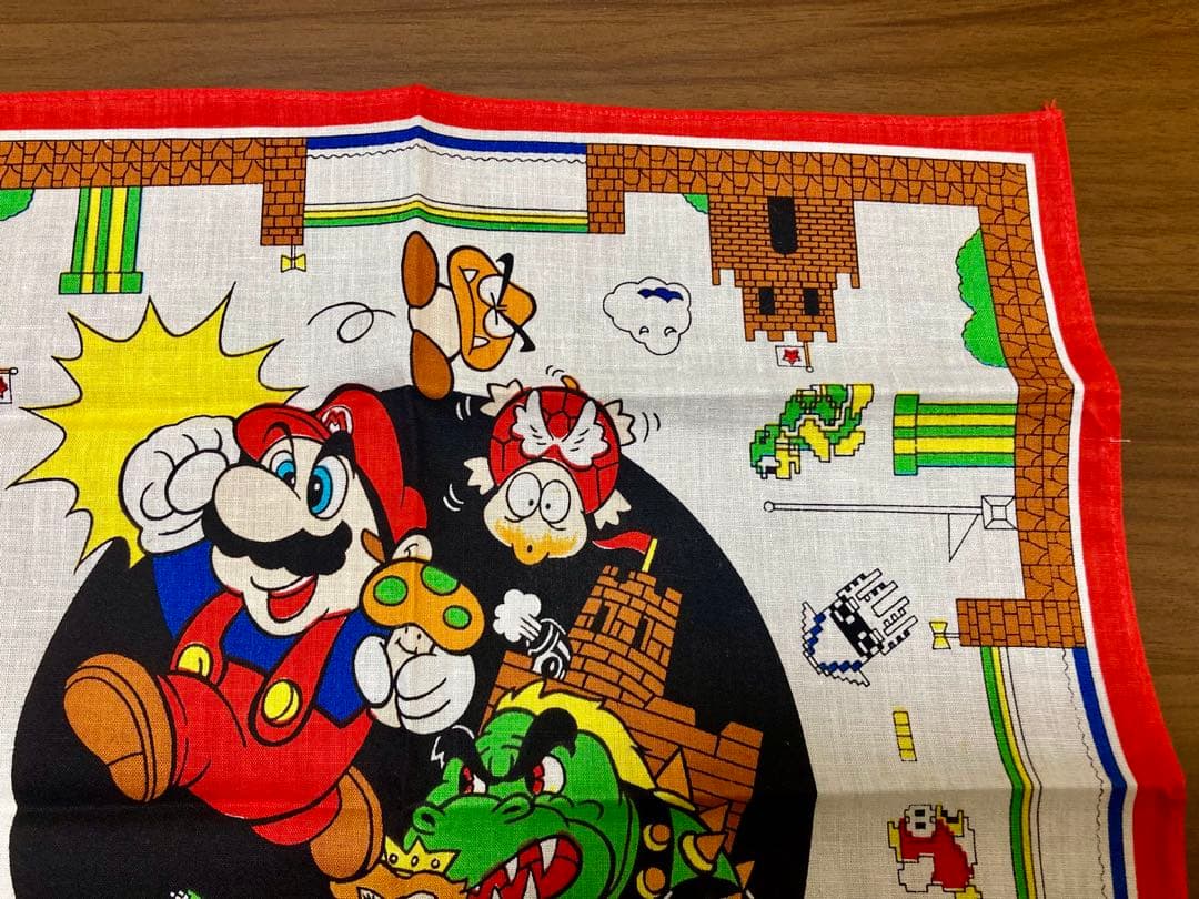 【極美品】スーパーマリオ ハンカチ 当時物 新品 1985 昭和レトロ 希少レア