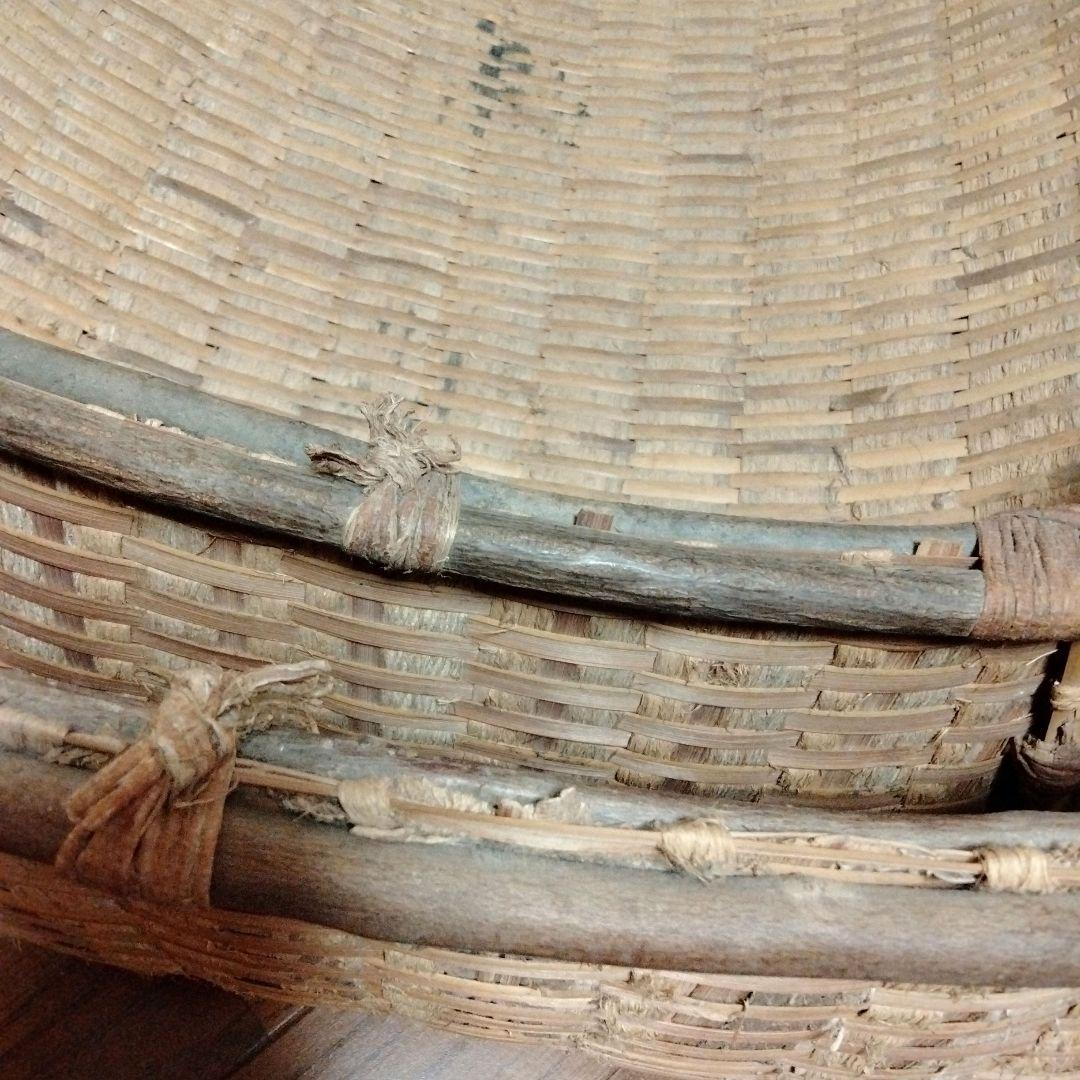 超特大サイズ　藤箕　竹ざる　4点セット　レトロ　貴重　ヴィンテージ　古道具　竹