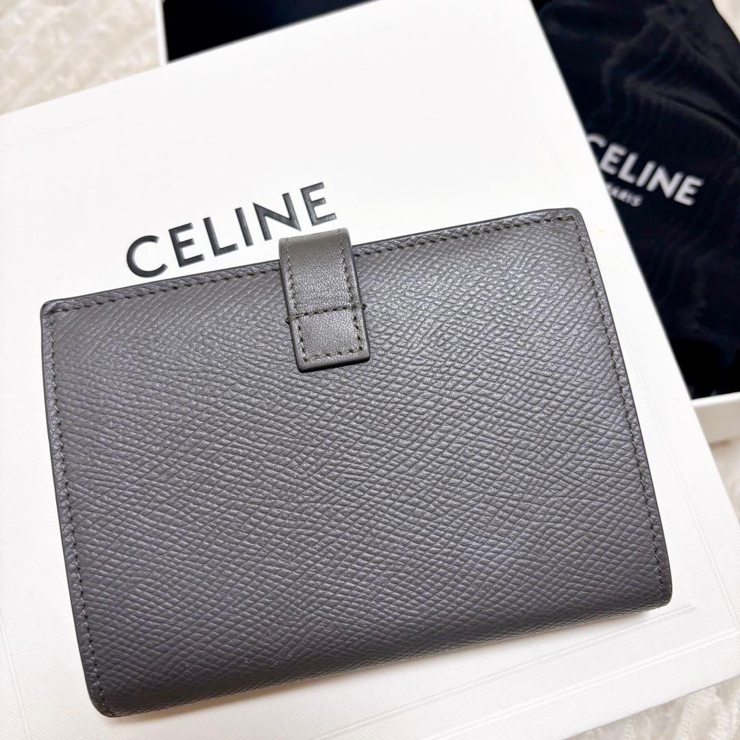 【CELINE】セリーヌ ミディアムストラップウォレットオールグレー