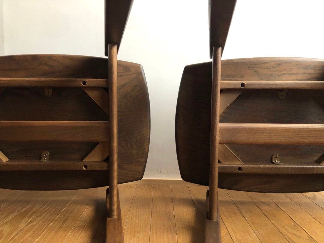 オーク無垢材 スタッキングスツール 2脚セット 曲げ木 民藝 クラフト家具