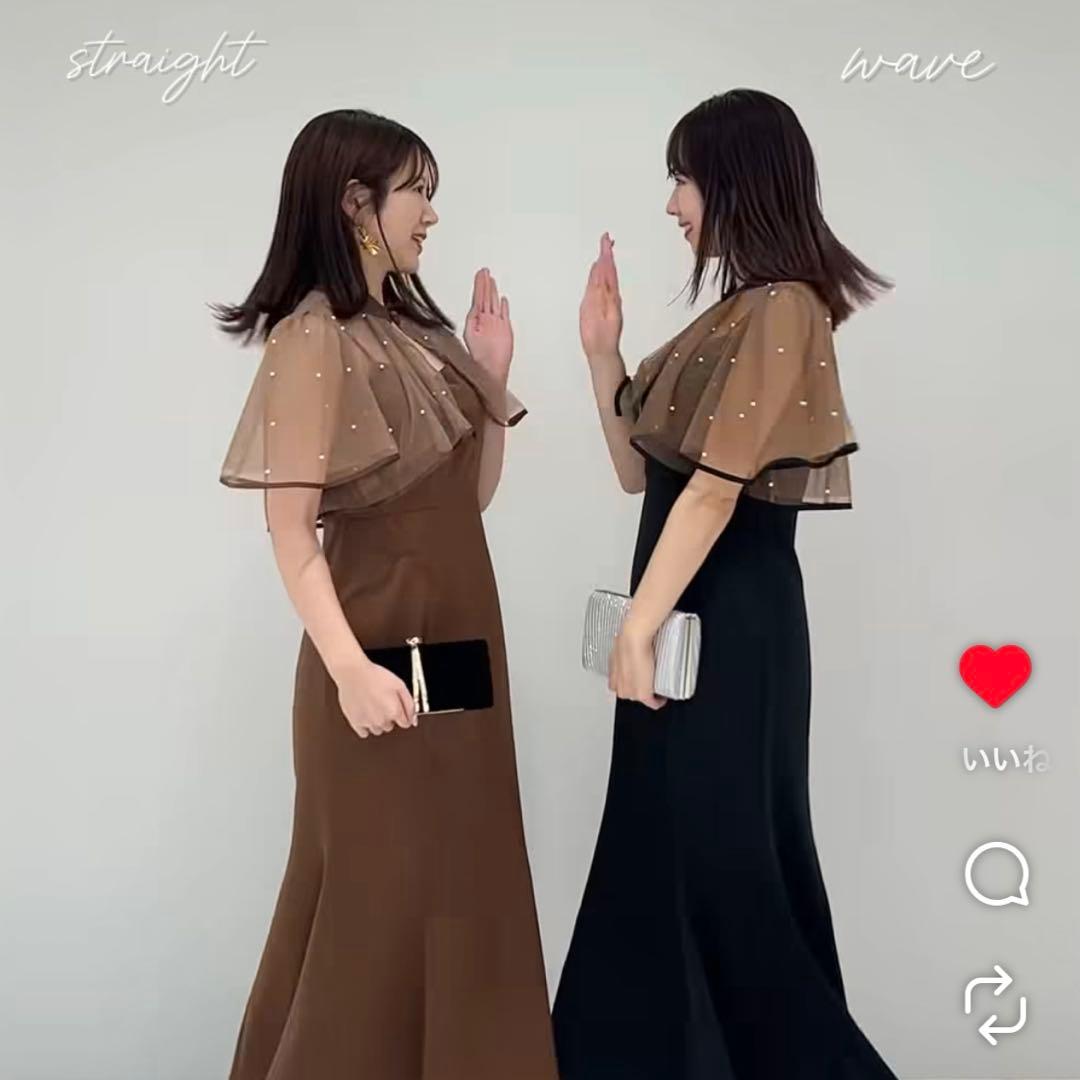 【LEJA】パールパイピングボレロ付き2wayマーメイドフレアロングドレス