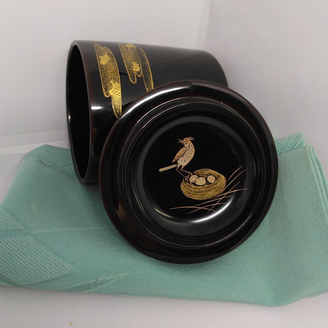 西村弘峰作 春霞蒔絵 金輪寺 金箔蓋裏蒔絵 棗 茶器 共箱 茶道具
