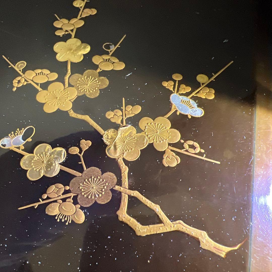 時代　木製　上手蒔絵内梨地硯箱　木箱付　東Y7-1126☆2Fトコヒカ