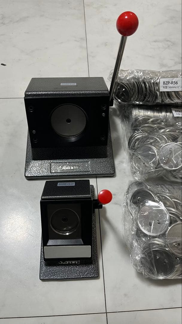 缶バッジマシーンセット56mmカット 32mmカット Zピン56mmx557個