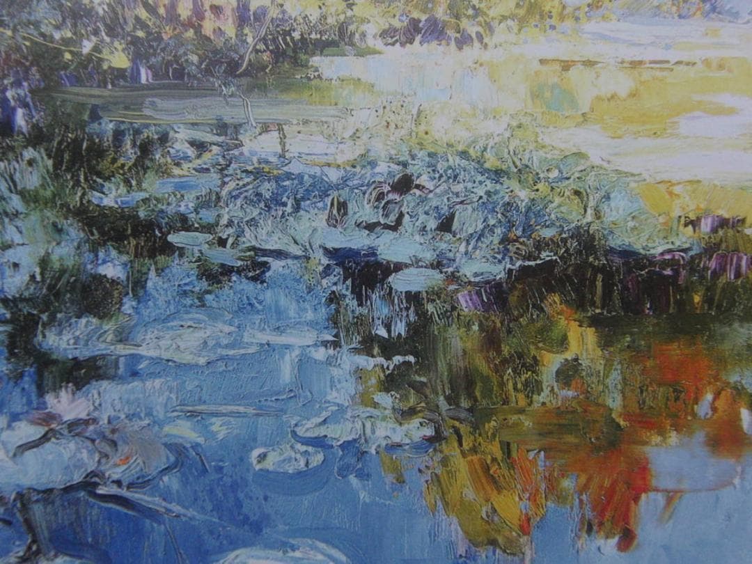 J.トレンツ・リャド、【湖の光】、希少な額装用画集より、新品額装付、状態良好