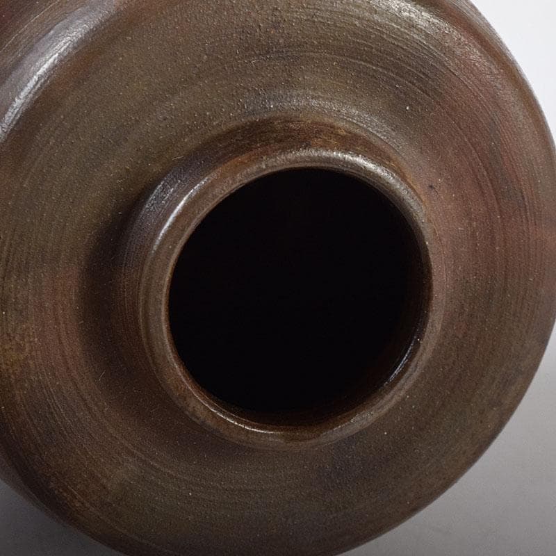 茶道具　備前焼　小西陶古作　茶入　正絹古代名物裂仕覆付　共箱　V　7637