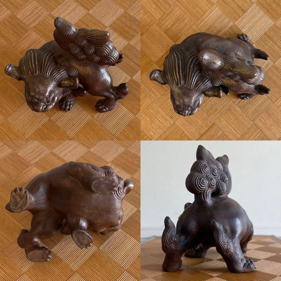 T*e様 SNT934 大型 備前焼 名工 木村長十郎友敬 獅子　唐獅子 狛犬