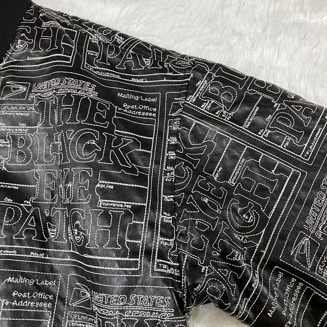ブラックアイパッチ 総柄 刺繍　ジャケット ブルゾン　ジャンパー　ブラック　黒