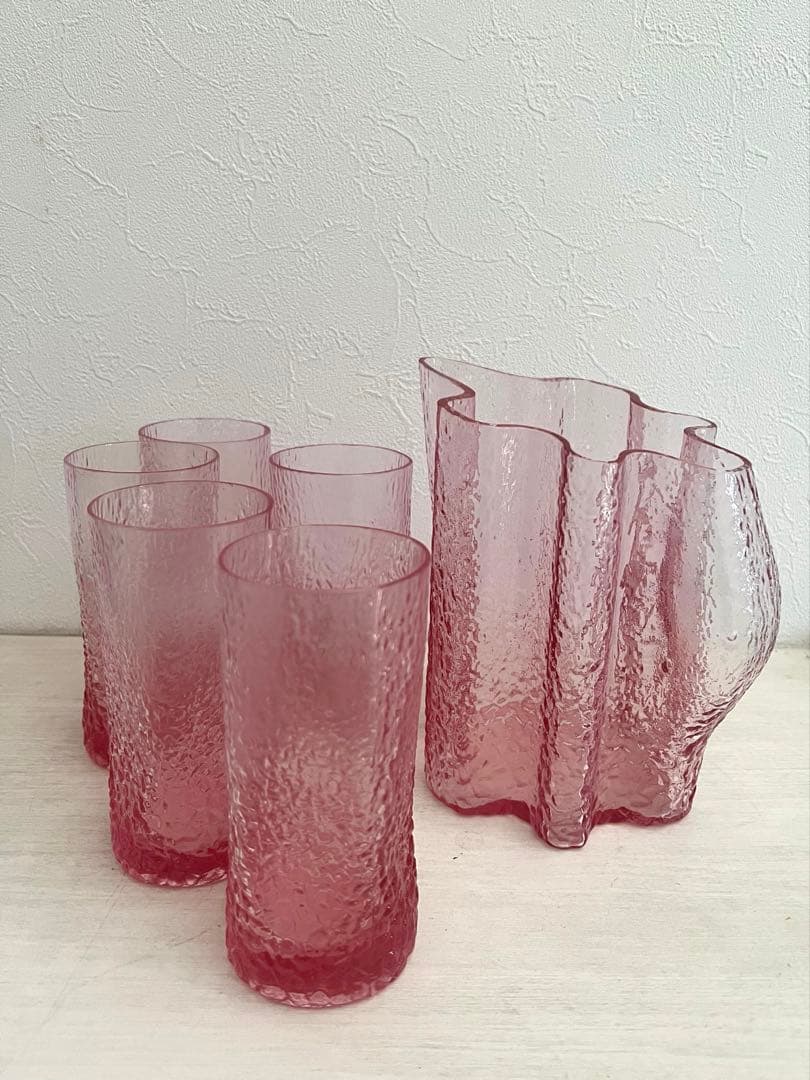 ガラス　水差し　ピッチャー　コップ　グラス　昭和　レトロ