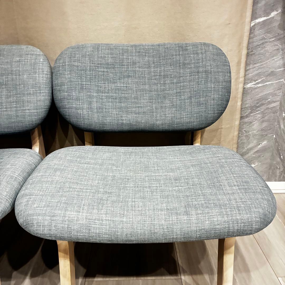 ニトリ リラックスワイド チェア 2脚 グレー ダイニングチェア 1人用