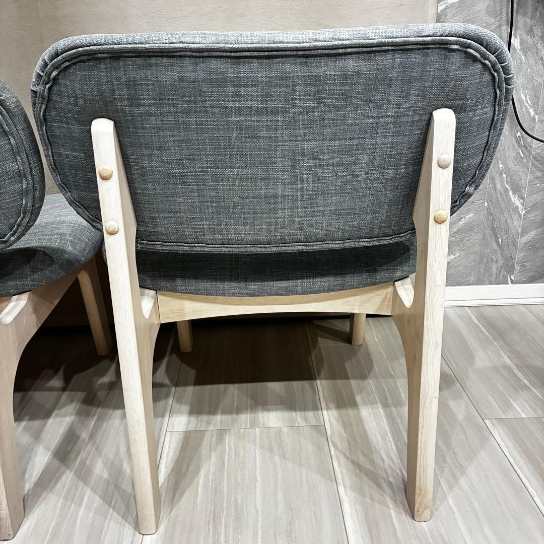 ニトリ リラックスワイド チェア 2脚 グレー ダイニングチェア 1人用