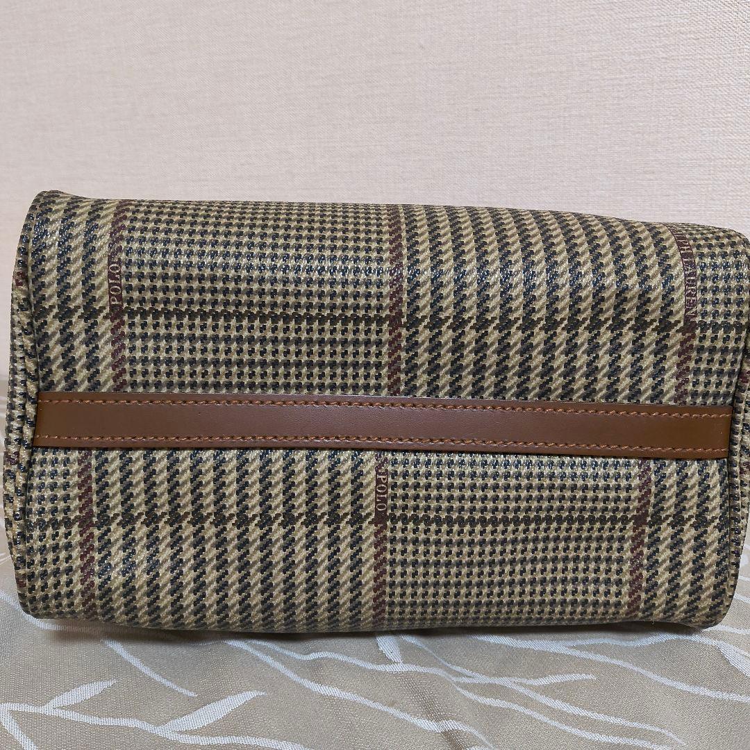 ポロラルフローレン チェック柄 ミニボストン チャームつき ヴィンテージ