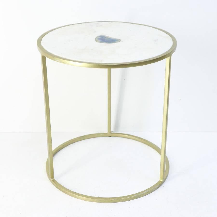 3個中の１KARE カレ リンボ サイドテーブル 大 大理石トップ 瑪瑙入り