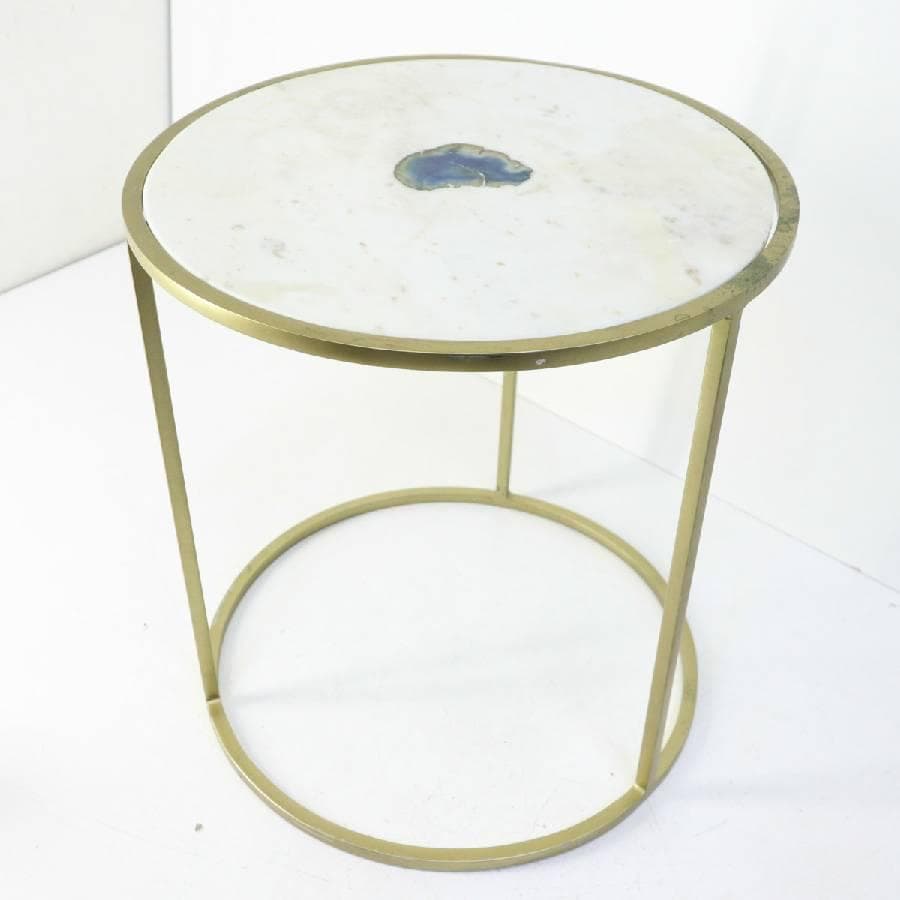 3個中の１KARE カレ リンボ サイドテーブル 大 大理石トップ 瑪瑙入り