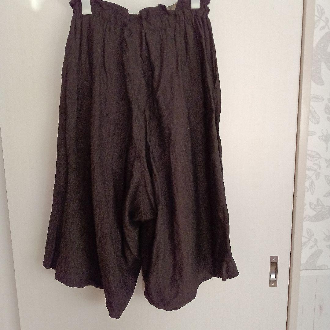 Y's(ワイズ)リネンガウチョパンツ　ダークブラウン(裏地付き)