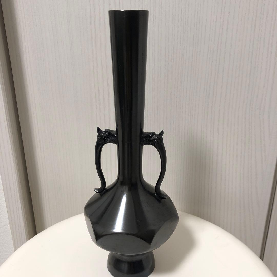 花入　金谷浄雲作 唐銅