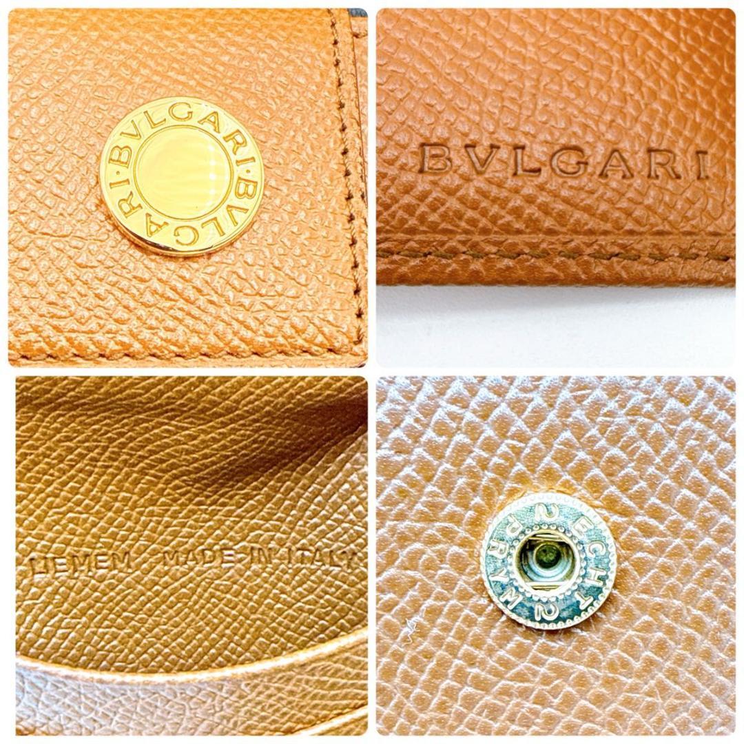 【未使用】ブルガリ ビーゼロワン 二つ折り財布 レザー キャメル ゴールド金具