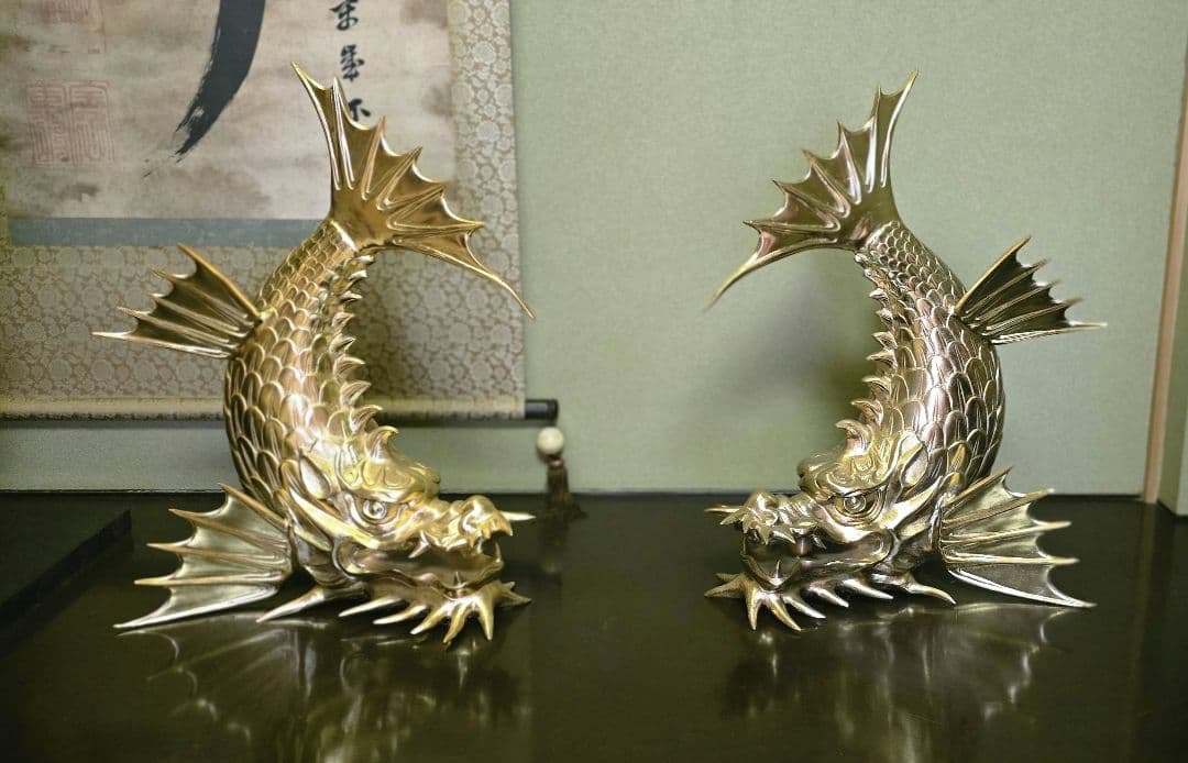 豪華 18金メッキ シャチホコ 2体セット