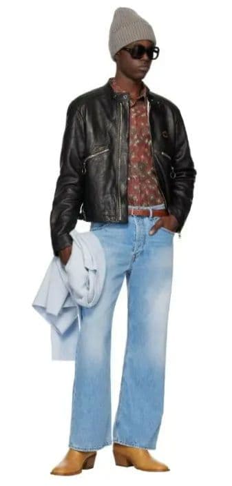 Acne Studios ディストレスト レザージャケット 48 BTS グク