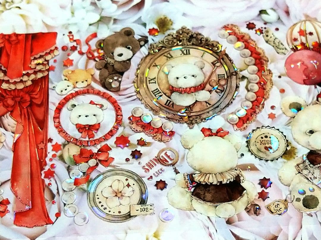 J369＃专属熊熊(贝壳光)shine切り売り海外人物マステ女の子