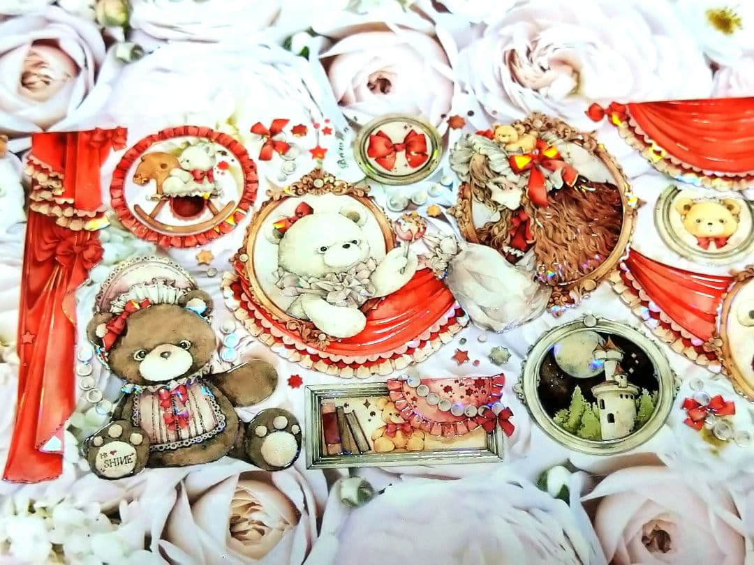 J369＃专属熊熊(贝壳光)shine切り売り海外人物マステ女の子