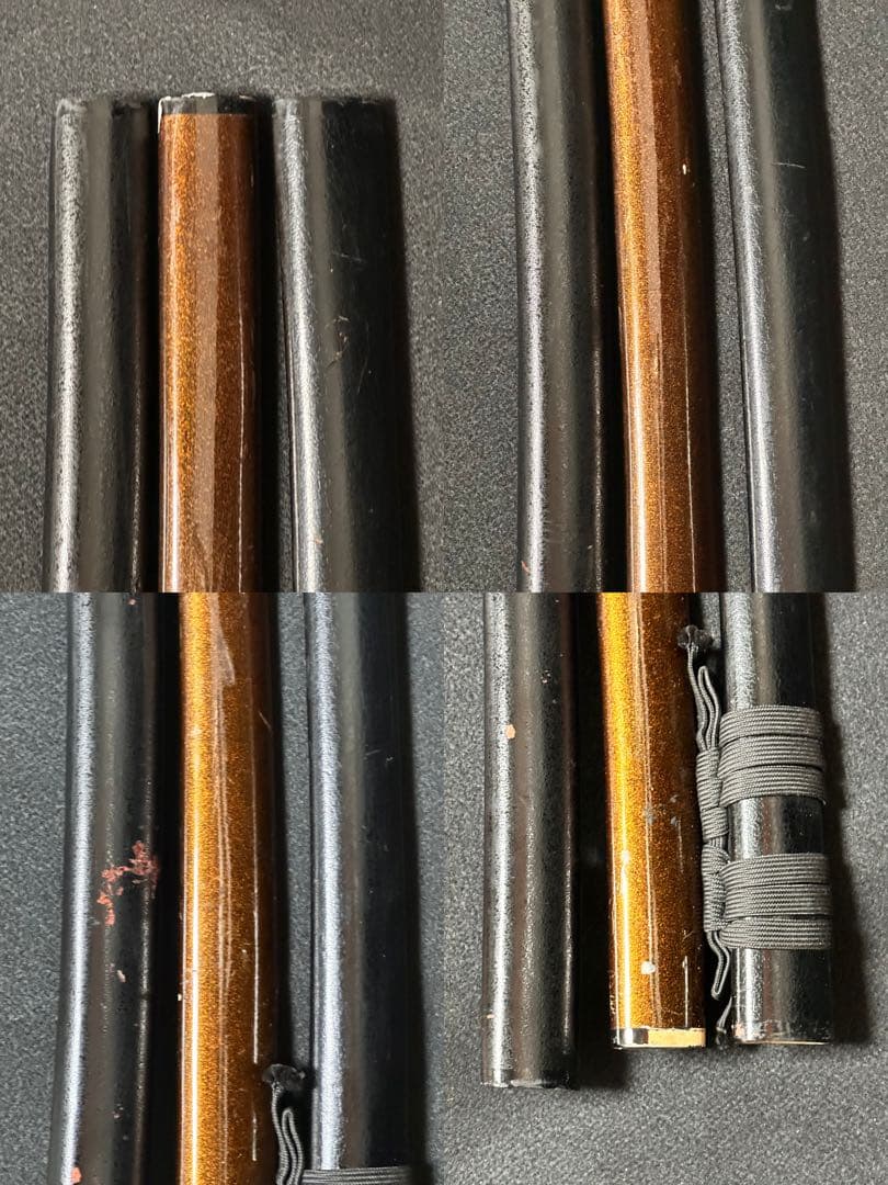 模造刀 打刀三点まとめ　黒鞘　金茶漆鞘　鞘付長さ約103cm 25H28