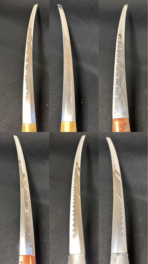 模造刀 打刀三点まとめ　黒鞘　金茶漆鞘　鞘付長さ約103cm 25H28