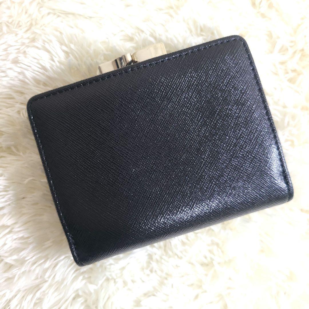 ヴィヴィアンウエストウッド 三つ折り財布 がま口 レザー オーブ ブラック