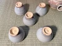 萩焼茶器揃 急須 茶注 湯呑 共箱付き　（玉佛山 野坂康起 ）