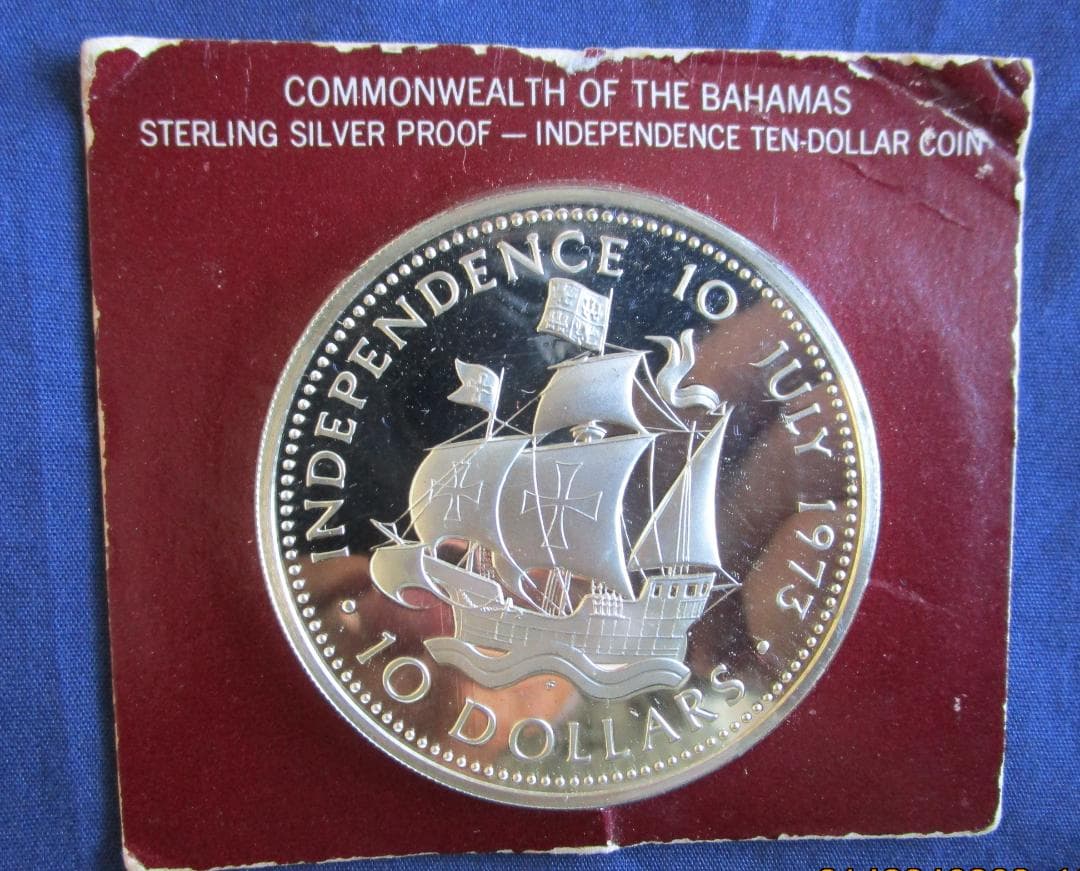 バハマ 1973年 10ドル 銀貨　プルーフ　1枚