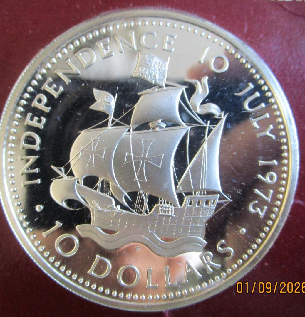 バハマ 1973年 10ドル 銀貨　プルーフ　1枚