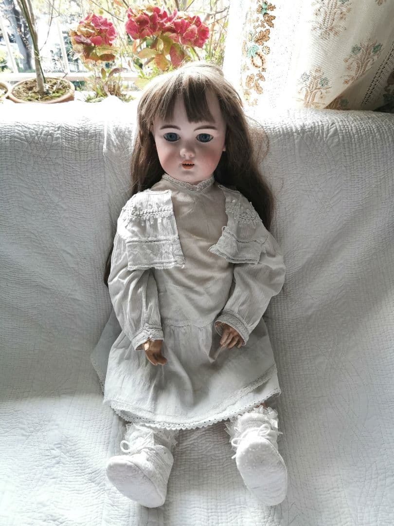 アンティークドイツ シモン＆ハルビック 美少女ビスクドール コットンドレスボレロ