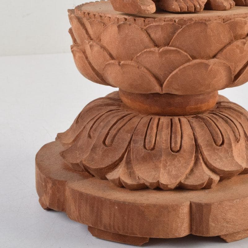 仏教美術　木彫　観音菩薩立像　仏像　置物　在銘　高さ約46cm　V　8764