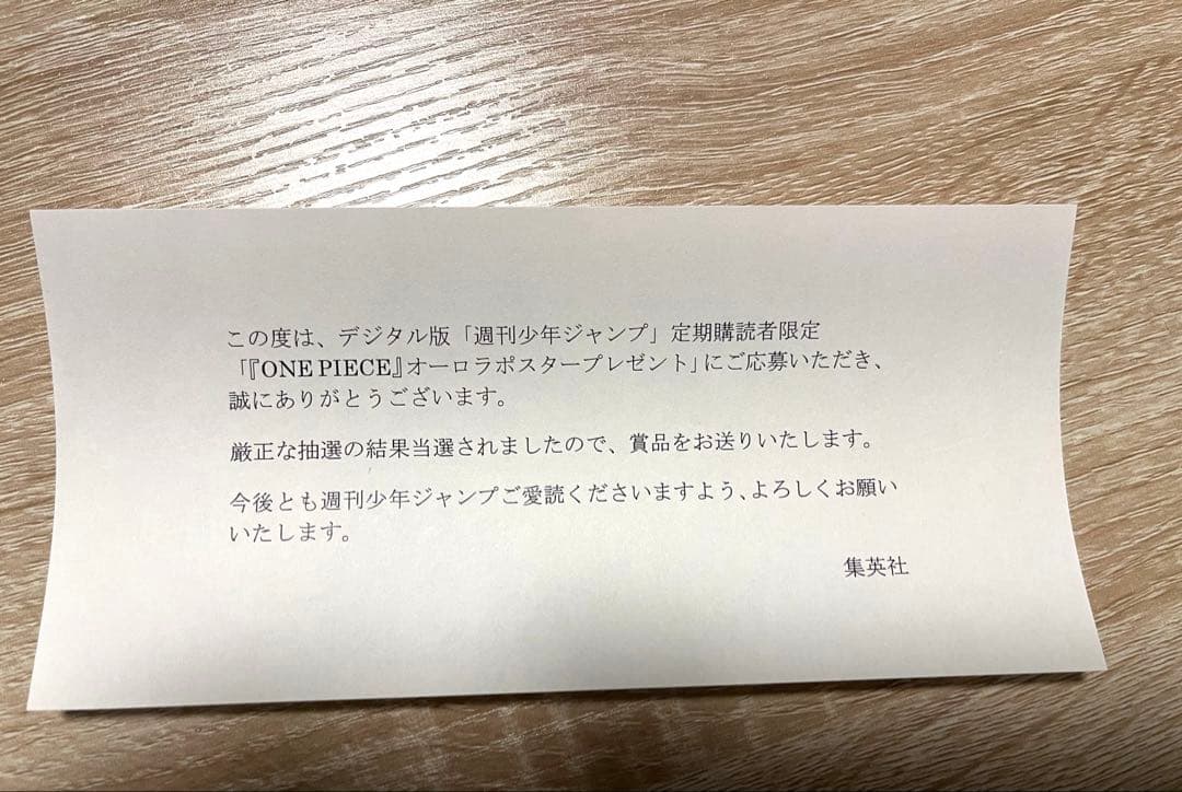 ONE PIECE オーロラポスター　B2サイズ