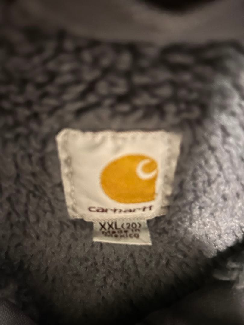 カーハート　裏ボア　ベスト　フード　ネイビー