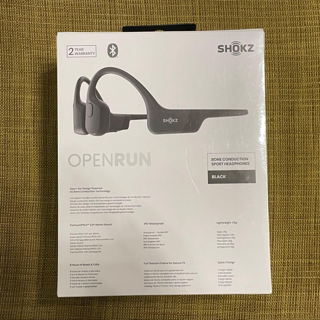 【新品未使用】SHOKZ OPENRUN 骨伝導ヘッドフォン ブラック