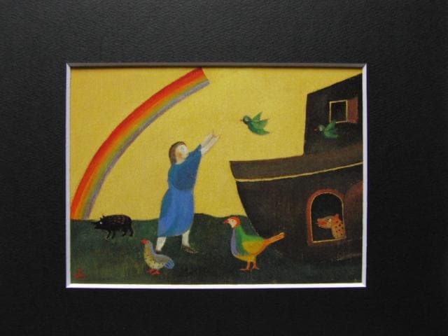 小杉小二郎、【聖書物語】、希少な画集画、新品高級額・額装付