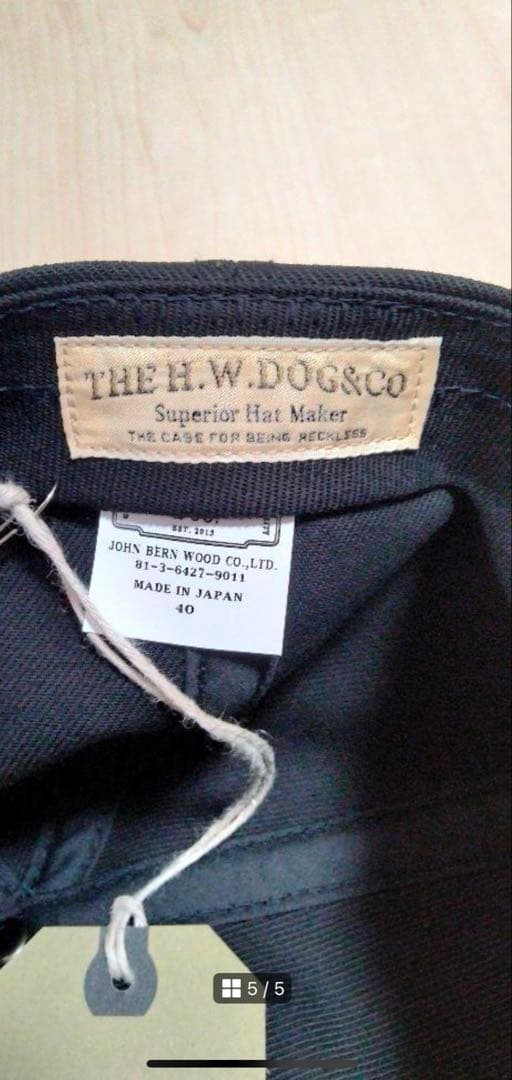 完売品H.W.DOG & CO. ブラックベースボールキャップ サイズ40
