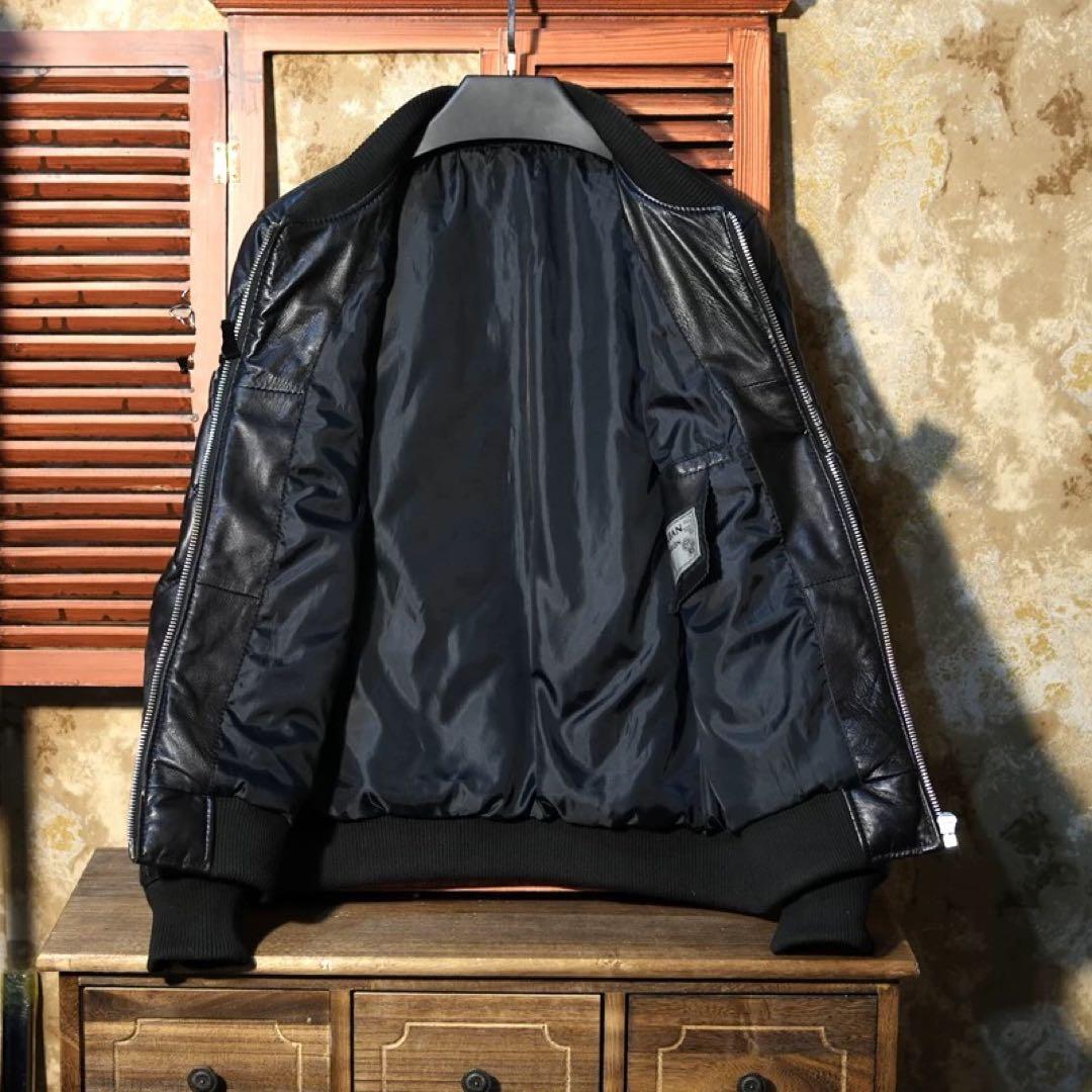 ラム革ジャケット　本革ジャケットmサイズラスト一点