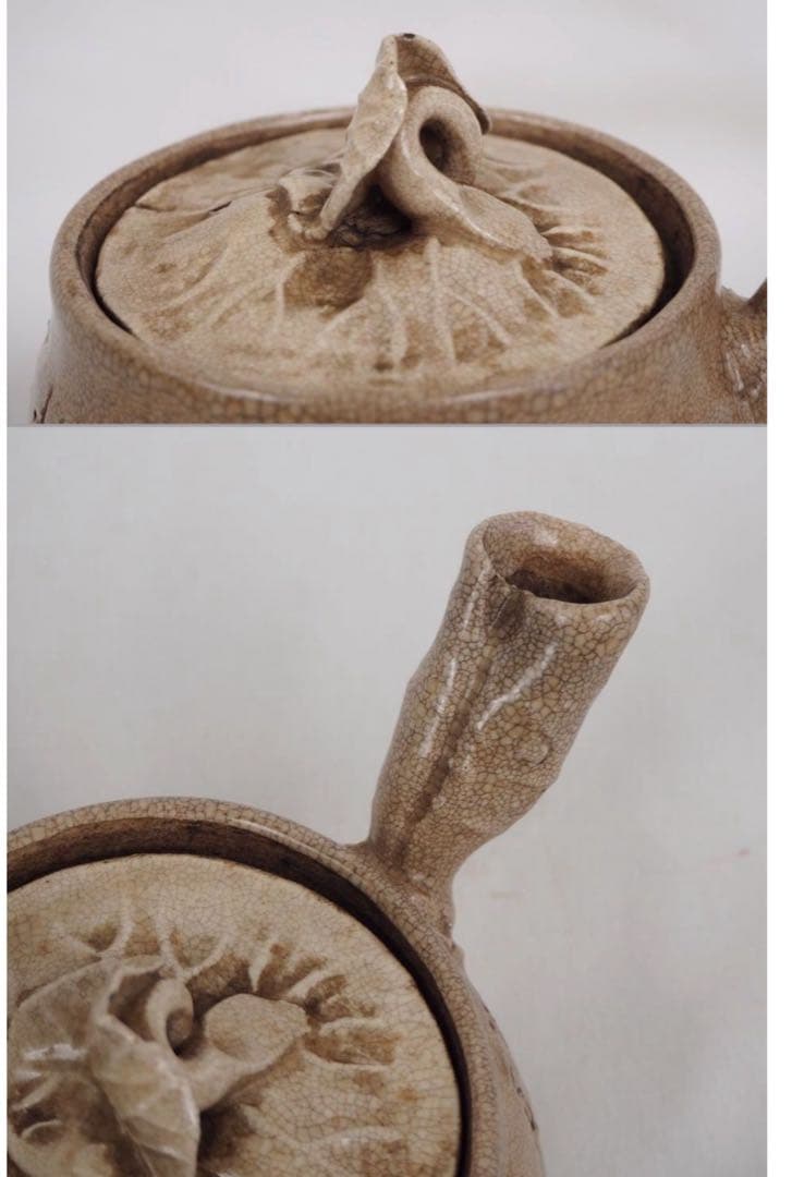 送料無料　江戸時代　尼僧【大田垣蓮月】自作 詩詠彫 手捏煎茶器6点名品茶道具