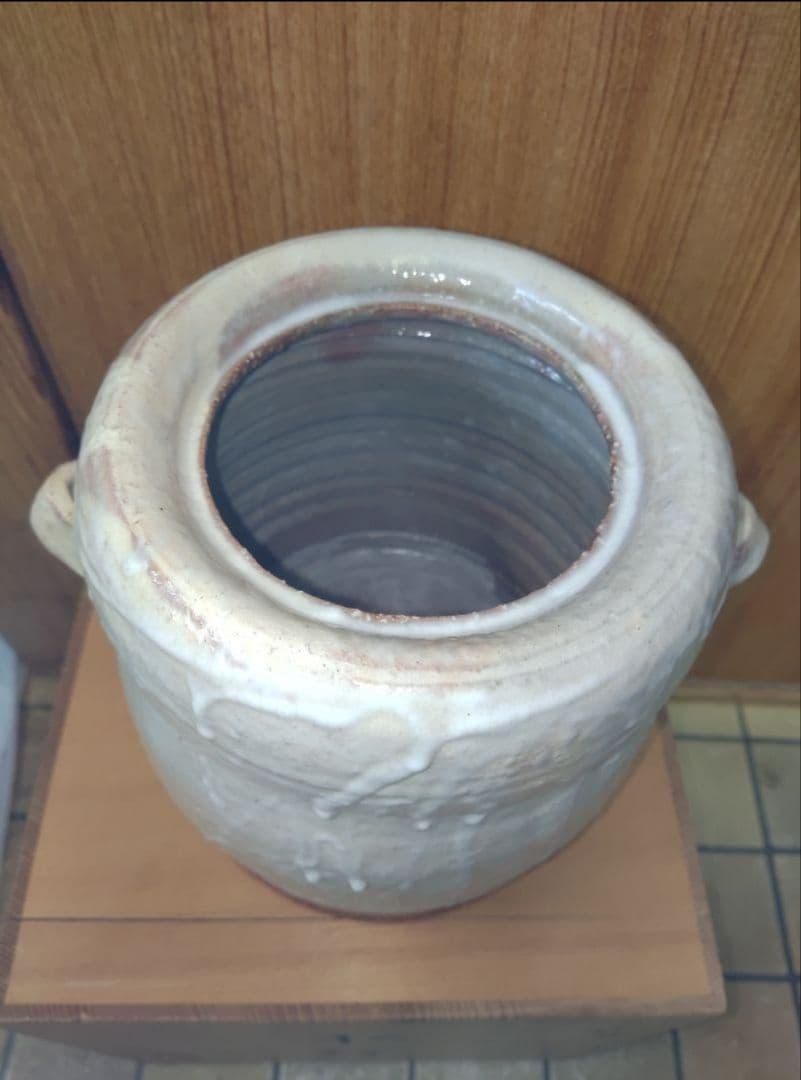 アンティーク【萩焼】耳付水指 ★茶道具★木箱付き