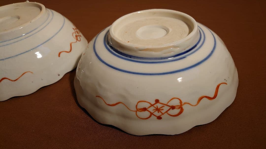 古伊万里　伊万里　色絵　金襴手　獅子の図　菓子鉢　大鉢　２客