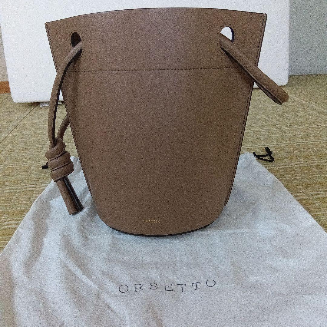【美品】ORSETTO/オルセット　バケツBag　キャメル