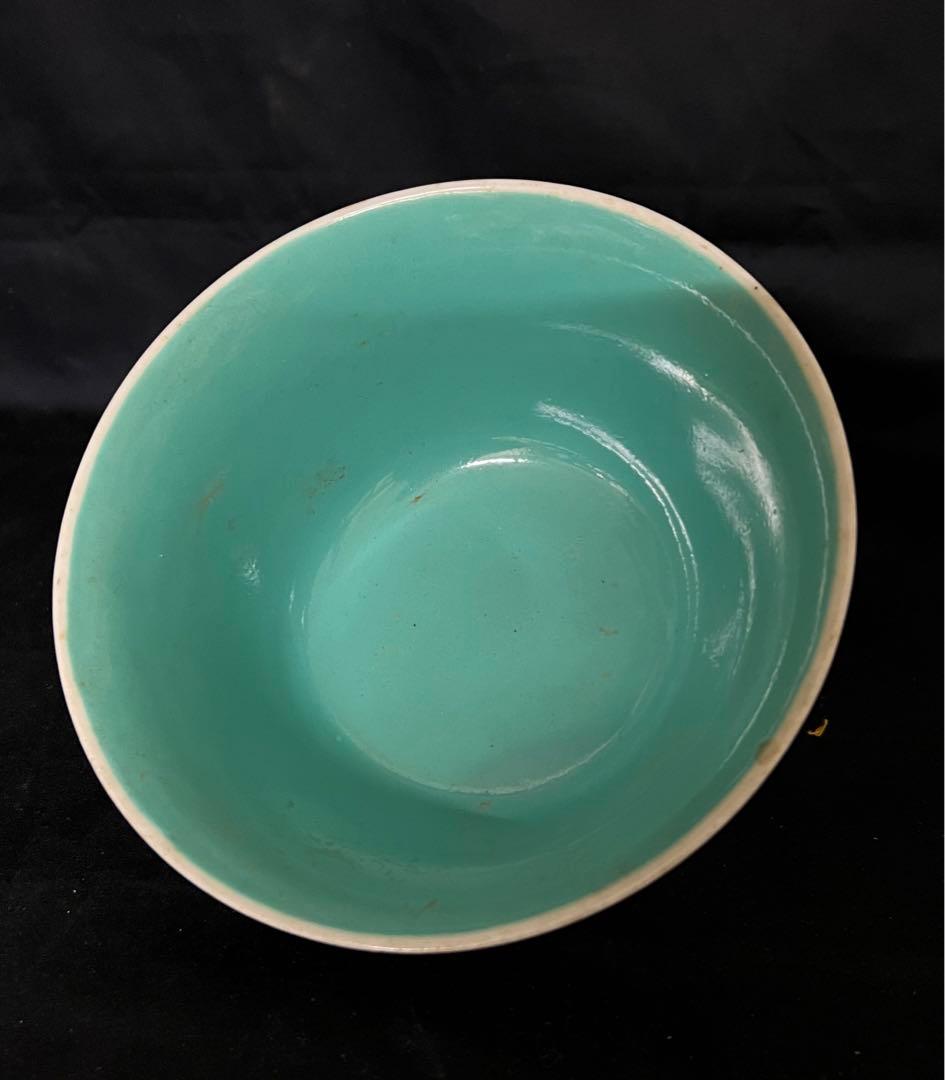 中国古美術　色鉢　五彩花卉文茶碗【乾龍年製】在銘　XG:2-22