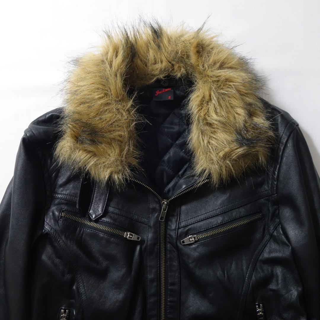 ジャケット・アウター 00s Jackrose Fur Leather Riders Jacket