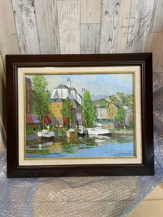絵画　油絵　オンフルール（フランス）【肉筆】【油絵】【外国の風景】