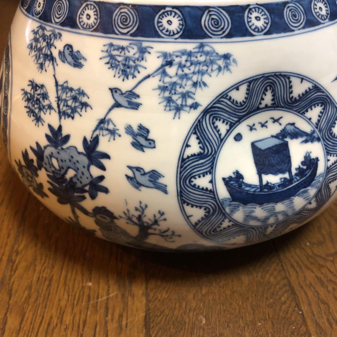 茶道具 水指 青染付け 徳泉造