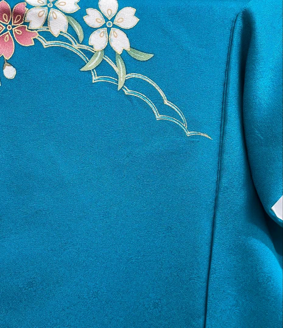 振り袖　フルセット　長襦袢付　金彩加工　刺繍入り　成人式　襟裏、右肩難あり631