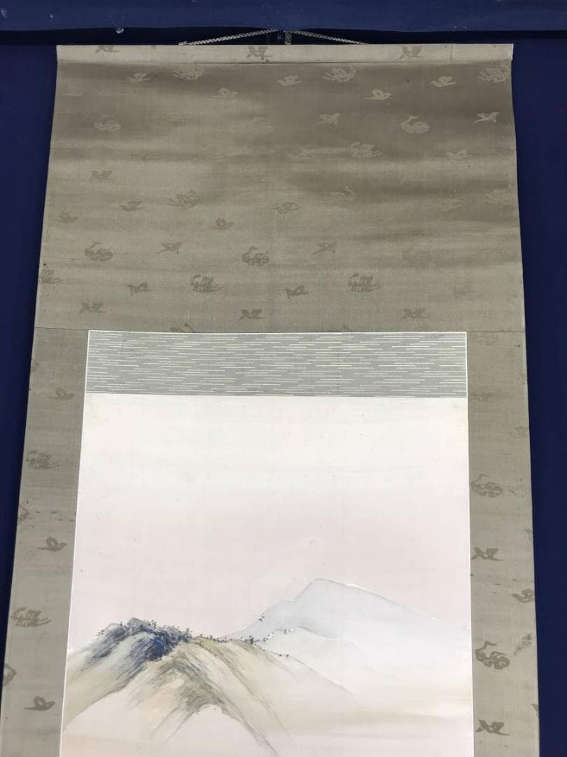 【真作】秀甫/川柳漁師図/山水図/掛軸/名家伝来/AB-797